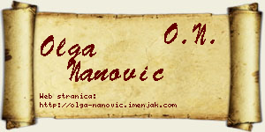 Olga Nanović vizit kartica